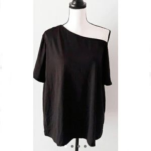 shein black off the shoulder t-shirt 3x